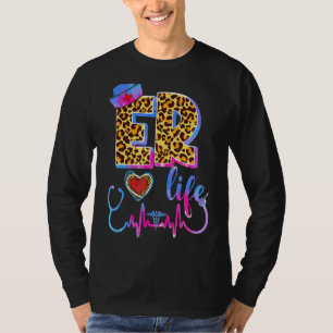 Leopard Gefärbte Krawatte Er Life Stethoscope Leop T-Shirt