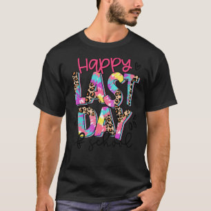Leopard Gefärbte Krawatte glücklich letzten Schull T-Shirt