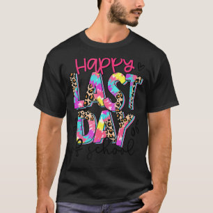 Leopard Gefärbte Krawatte glücklich letzten Tag de T-Shirt