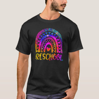Leopard-Gefärbte Krawatte im Vorschullehrer kehrt  T-Shirt