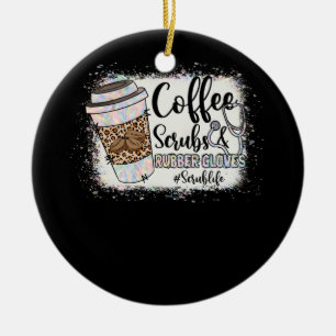 Leopard Gefärbte Krawatte Kaffeeskrubs Rubber Glov Keramik Ornament