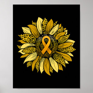 Leopard Gelbe Sonnenblume Kinderkrebs-Auszeichnung Poster