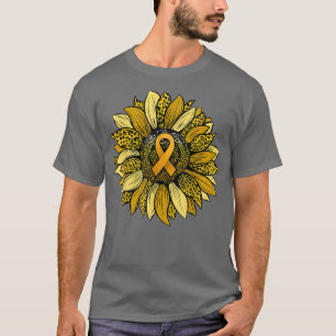 Leopard Gelbe Sonnenblume Kinderkrebs-Auszeichnung T-Shirt