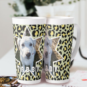 Leopard Gelbes Schwarzes Foto Personalisiert Milchtasse