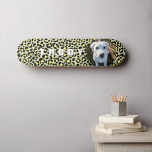 Leopard Gelbschwarzer Foto Personalisiert Skateboard