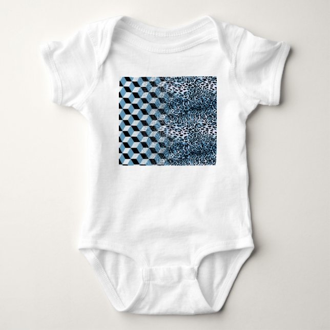 Leopard Geometric, Tierhautdesign. Baby Strampler (Vorderseite)