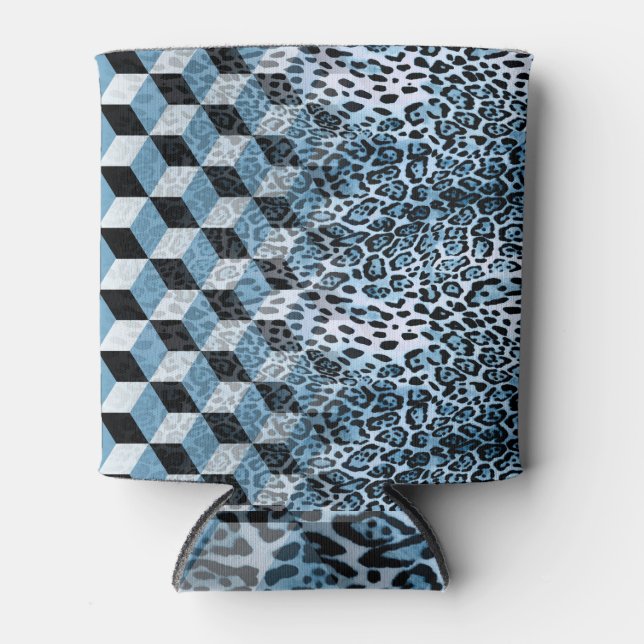 Leopard Geometric, Tierhautdesign. Dosenkühler (Vorderseite)