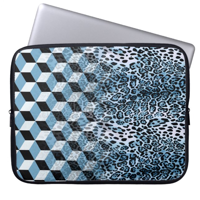 Leopard Geometric, Tierhautdesign. Laptopschutzhülle (Vorderseite)