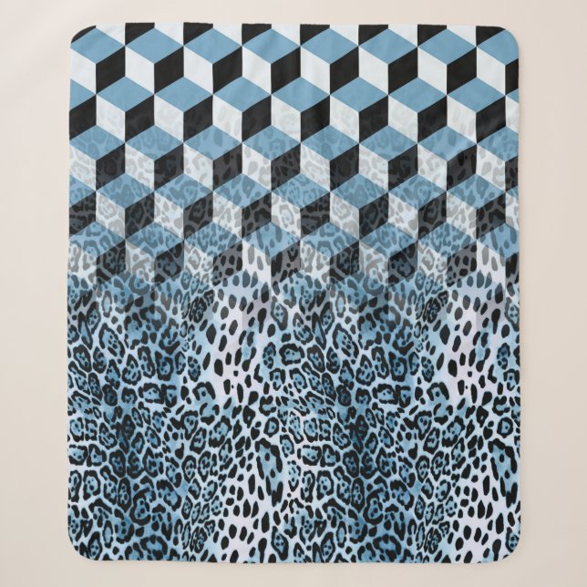 Leopard Geometric, Tierhautdesign. Sherpadecke (Vorderseite)