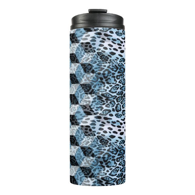 Leopard Geometric, Tierhautdesign. Thermosbecher (Vorderseite)
