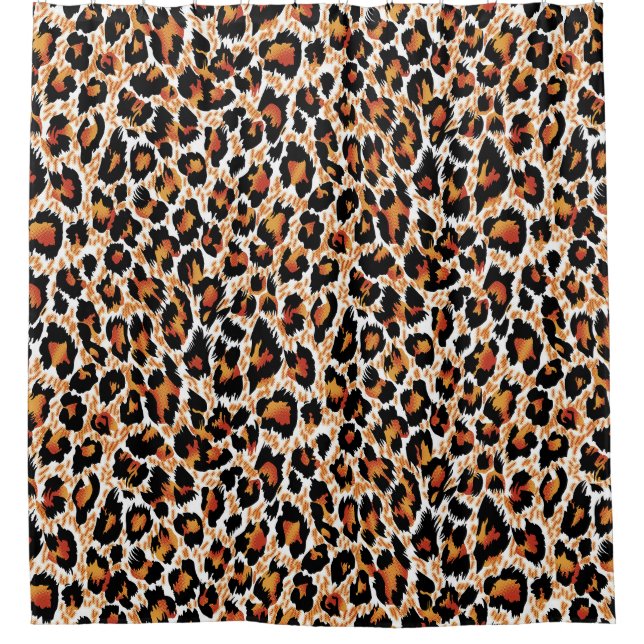 Leopard Geometrisch: Gemusterte Illustration Duschvorhang (Vorderseite)