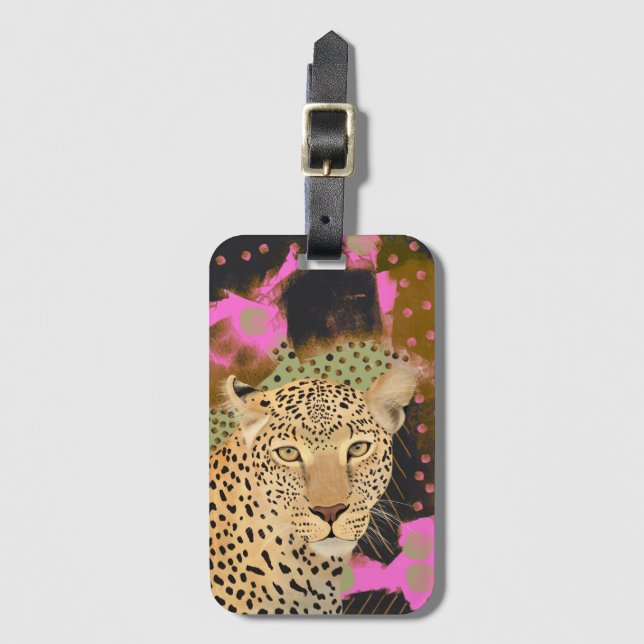 Leopard Gepäckanhänger (Vorderseite Vertikal)