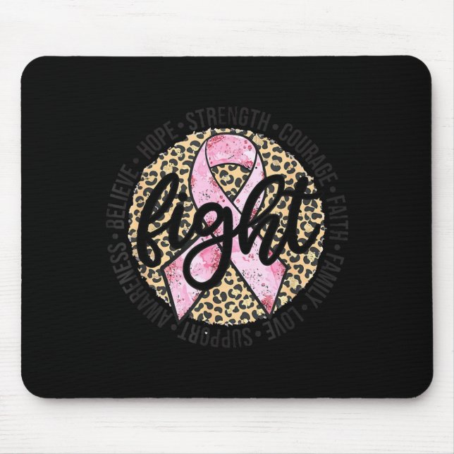 Leopard Gepard Druck kämpfe gegen Brustkrebs Mousepad (Vorne)
