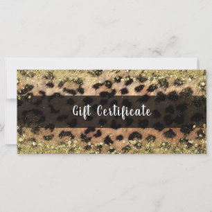 Leopard Gepard Gold Glitter Glam Geschenkgutschein