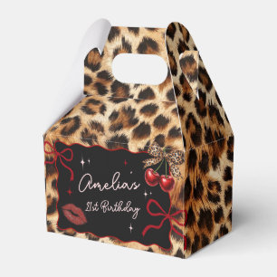 Leopard Gepard Kirsche Geburtstags Favor Box Geschenkschachtel