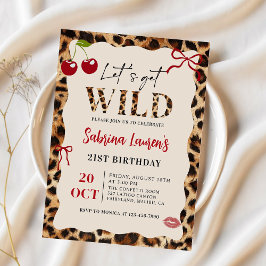 Leopard Gepard Lass uns wild werden Geburtstagsein Einladung