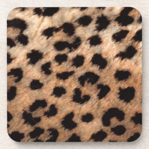 Leopard-Gepard-Tierdruck-Girly modernes modisches Getränkeuntersetzer