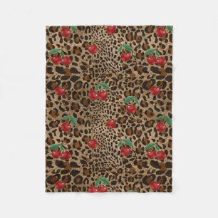 Leopard Gepard Tierdruck Rotkirschmuster Fleecedecke