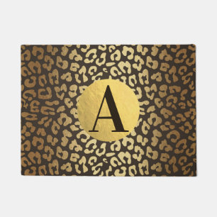 Leopard Gepard Tierfelldruck Modern Glamour Gold Fußmatte