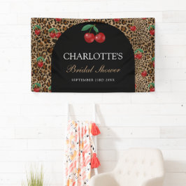 Leopard Gepard Tierprint Kirsch Junggesellinnenabs Banner