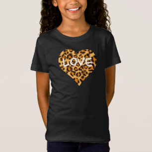 Leopard-Geparden-Herz-Liebe T-Shirt