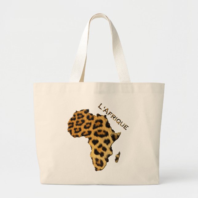 Leopard-gepunktete Karte von Afrika Tote Bag Jumbo Stoffbeutel (Vorne)