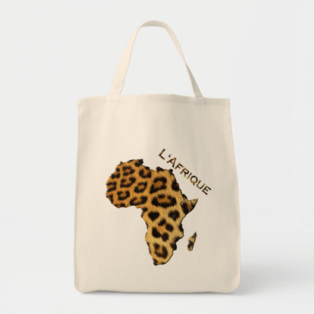 Leopard-gepunktete Karte von Afrika Tote Bag Tragetasche (Vorne)