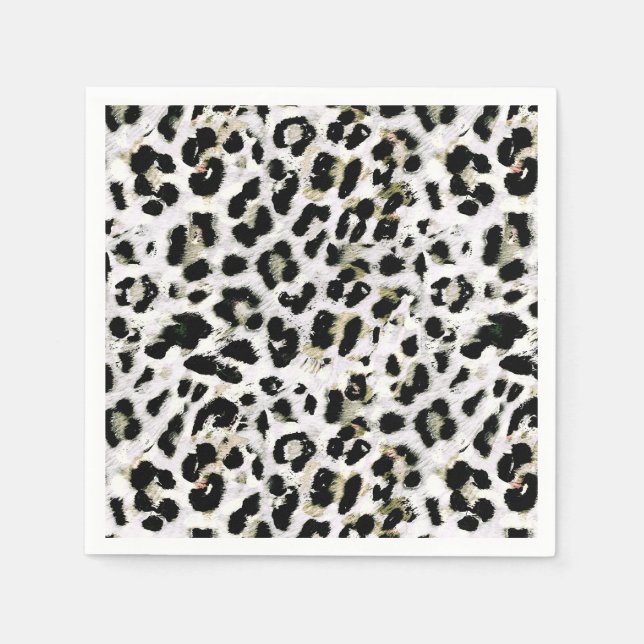Leopard - gepunkteter Tierdruck drucken Serviette (Vorderseite)