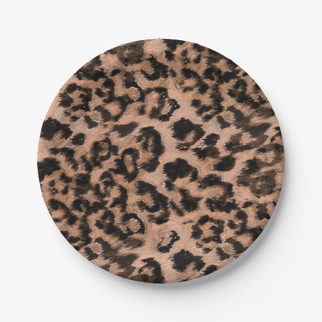 Leopard - gepunkteter Tierdruck Pappteller (Vorderseite)