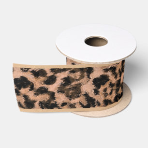 Leopard - gepunkteter Tierdruck Satinband