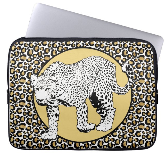 Leopard-Gesamtdesign Laptopschutzhülle (Vorderseite)