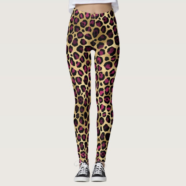 Leopard Geschenk, Wilde Katze Safari, Männer Fraue Leggings (Vorderseite)