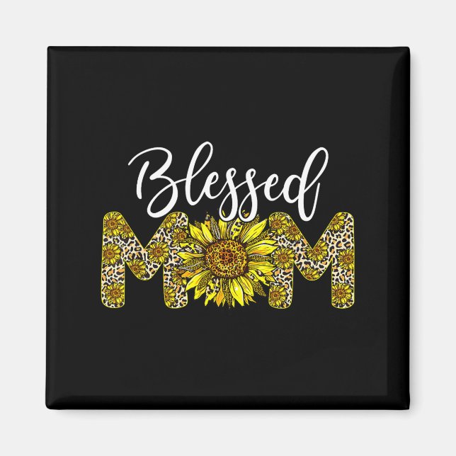 Leopard gesegnete Mutter Sonnenblume Mutter Leben  Magnet (Vorne)