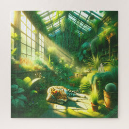 Leopard-Gewächshaus-Ruhe-Sonnenstrahl-Schlummer Puzzle