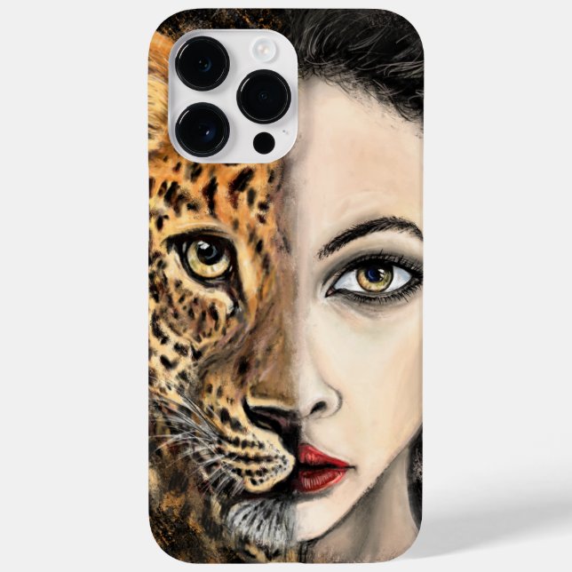 Leopard Girl Face Case-Mate iPhone Hülle (Rückseite)