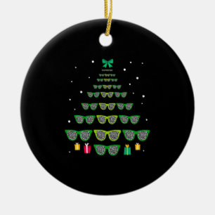 Leopard Glasses Xmas Tree Optometrist Weihnachten Keramik Ornament