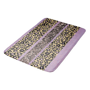 Leopard Glitter Streifen Glam 1 Badematte