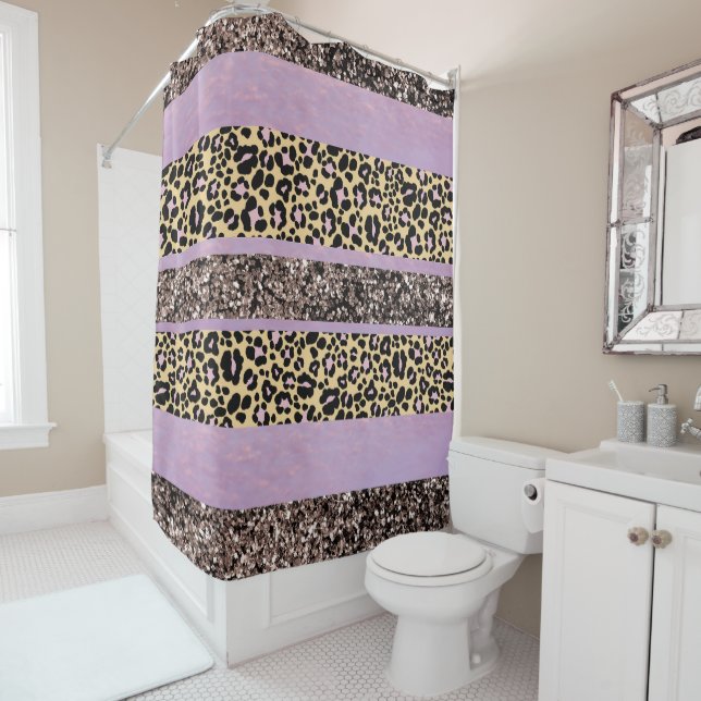 Leopard Glitter Streifen Glam 1 Duschvorhang (Beispiel)