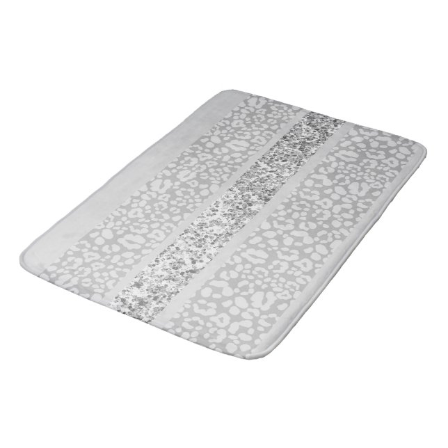 Leopard Glitter Streifen Glam 7 Badematte (Schrägansicht)