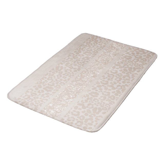 Leopard Glitter Streifen Glam 8 Badematte (Schrägansicht)