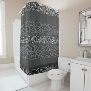 Leopard Glitter Streifen Glam 9 Duschvorhang