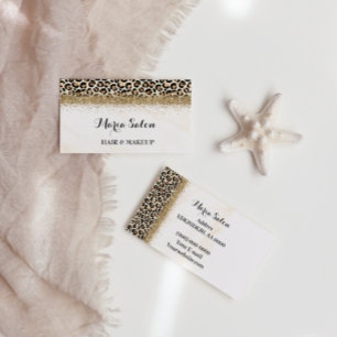 Leopard Glitzer Gold Business Card Visitenkarte
