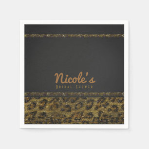 Leopard Glitzernde Pailletten Glam Chic Moderne Pa Serviette