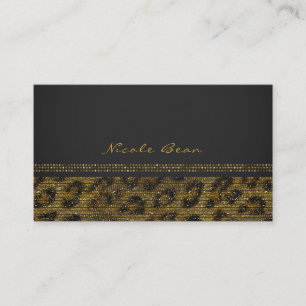 Leopard Glitzerschuppen Glam Chic Moderne Eleganz Visitenkarte