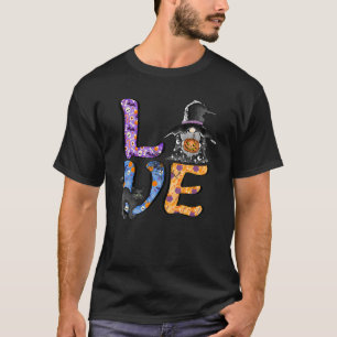 Leopard Gnom und schwarze Katze Vibes Sagt Hallow T-Shirt