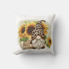 Leopard Gnome Sonnenblumen Kissen