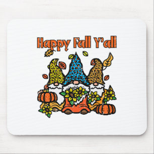 Leopard Gnomes Happy Fall Yall Erntedank Men Wo Mousepad