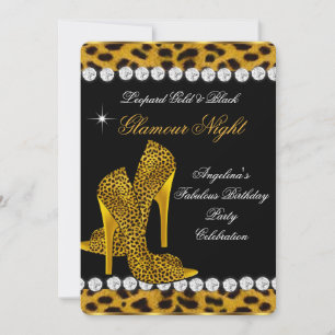 Leopard Gold Black Glamour Night Glitzer Shoes Einladung
