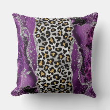 Leopard Gold Lila Rose Agate Throw Kissen