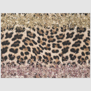 Leopard Gold Pink Glitzer Seidenpapier